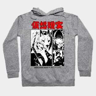 Anime Manga Girl Kitsune Dark Goth Grunge Japanese Streetwear Hoodie